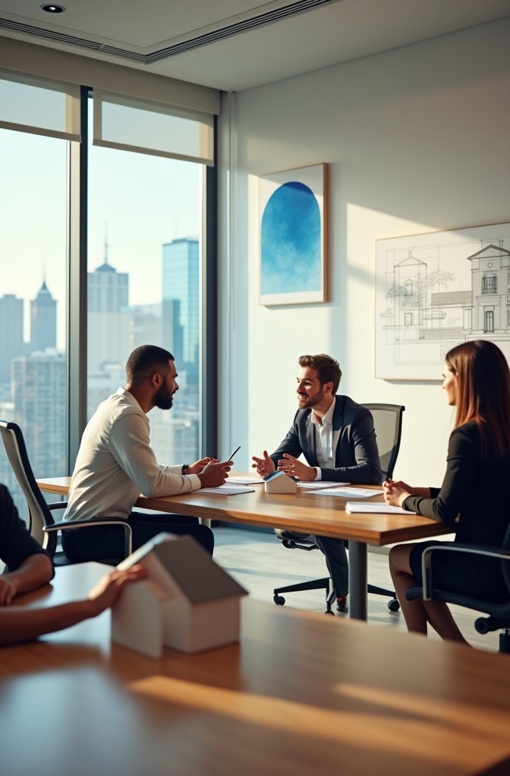 Empresarios analizando finanzas